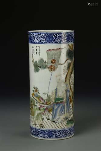 Chinese Famille Rose Hat Vase