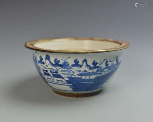 Chinese Export Blue and White Bowl