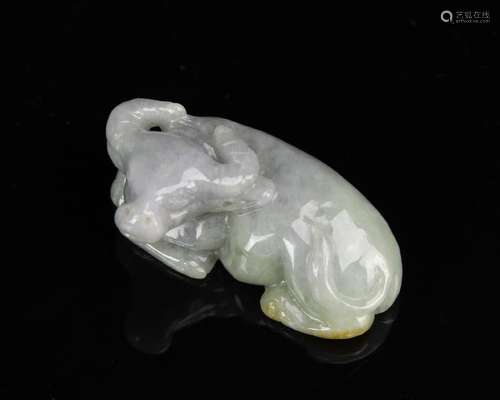 Chinese Jadeite Cow Pendent