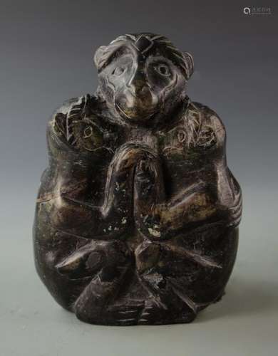 Chinese Jade Stone Carved Bear