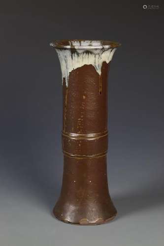 Chinese Brown Glazed Gu Vase