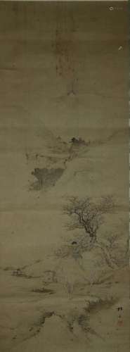 Japanese Scroll Painting of Landscape