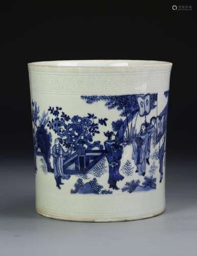 Chinese Blue and White Brush Pot