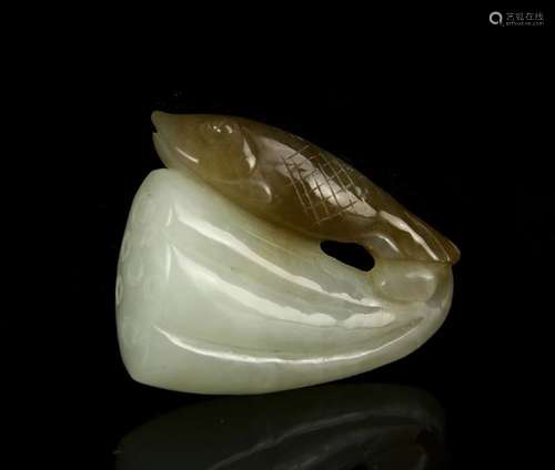 Chinese White Jade Dragon Pendent