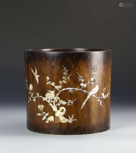 Chinese Hardwood Brush Pot