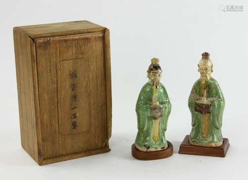 Chinese Ming Pottery Figures on Stands