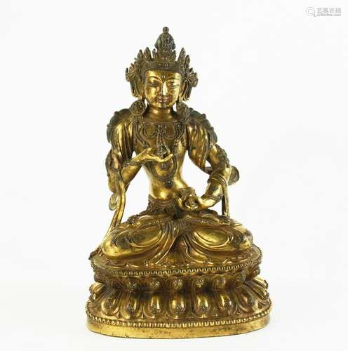 13/14thC Chinese Ming Bronze Buddha Figure