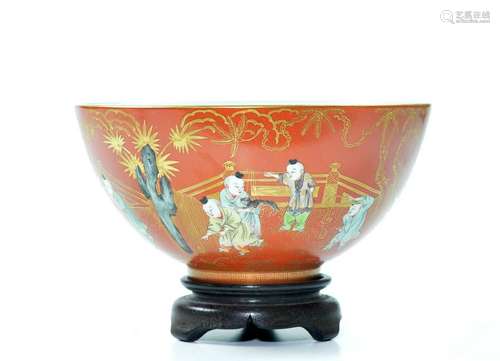 Large and Fine Chinese Boys Porcelain Bowl