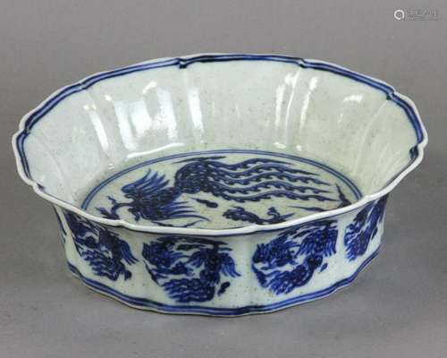 Chinese Blue and White Dragon Bowl