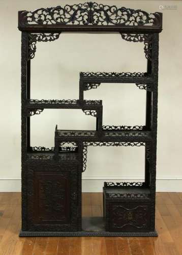 19thC Carved Etagere