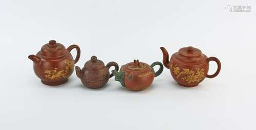 (4) Chinese Yixing Pottery Teapots