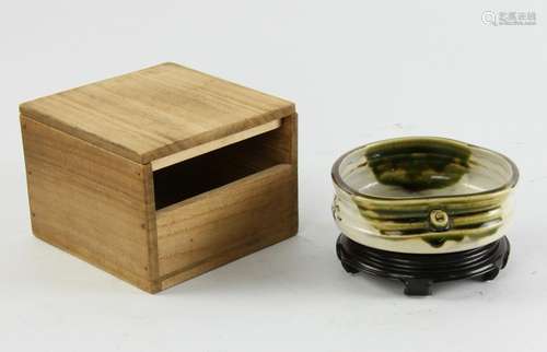 Japanese Oribe Ware Ink Stone Water Pot