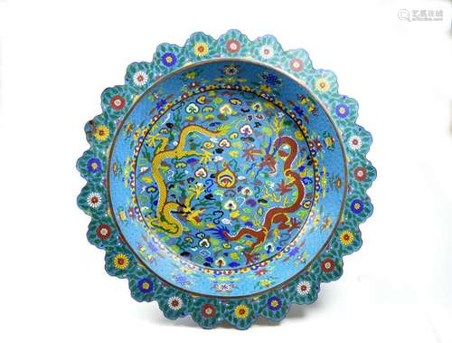 Large Chinese Cloisonne Basin