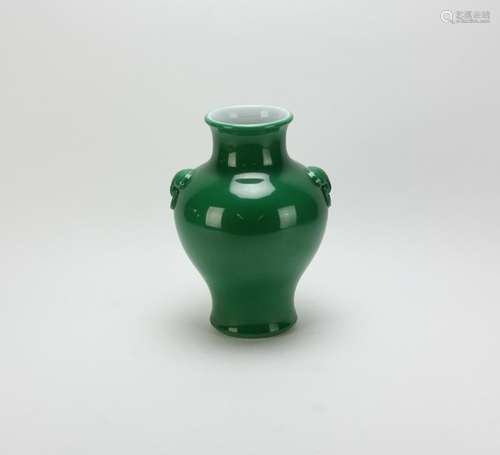 18thC Chinese Light Green Glazed Porcelain Zun Vase