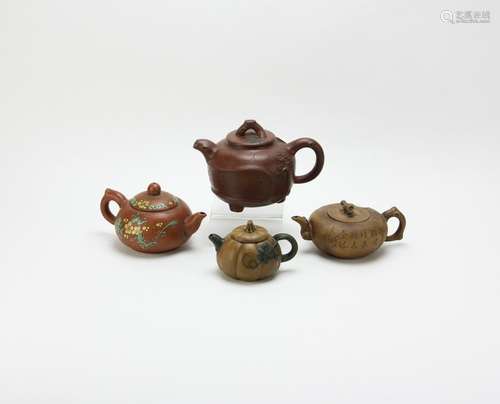 (4) Chinese Yixing Pottery Teapots