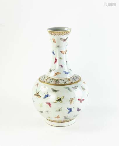 Chinese Famille Rose Porcelain Bottle Vase