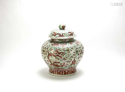 Chinese Famille Verte Porcelain Jar