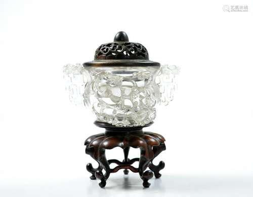 Fine Chinese Rock Crystal Incense Burner