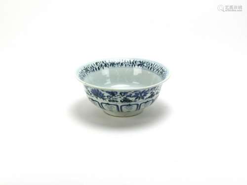Chinese Blue and White Yuan Style Porcelain Bowl