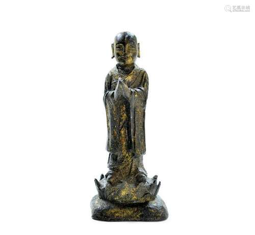 Fine Chinese Gilt Bronze Lohan