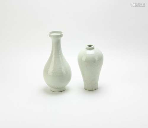 Two Chinese White Porcelain Vases