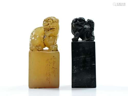 Two Chinese Soap Stone Seals