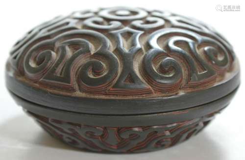 A Fine Chinese Carved Lacquer Box