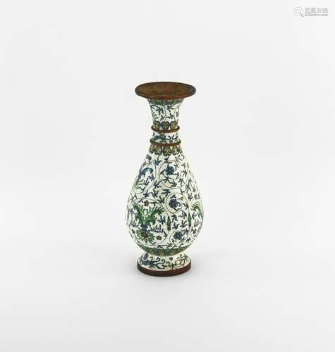 Chinese Enamel on Copper Vase