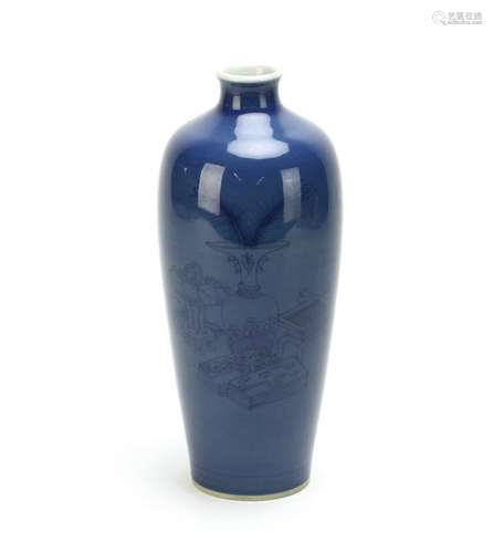 Chinese Blue Glazed Porcelain Vase