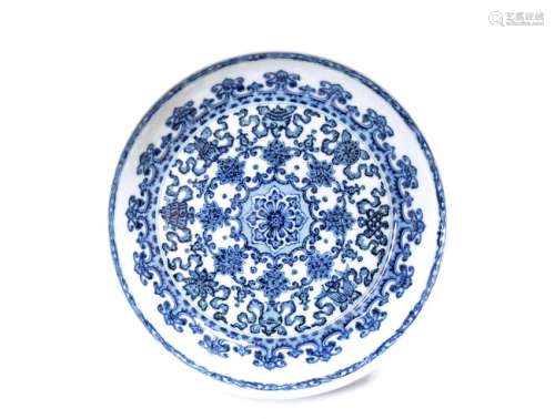 Fine Blue and White Sino-Tibetan Porcelain Bowl