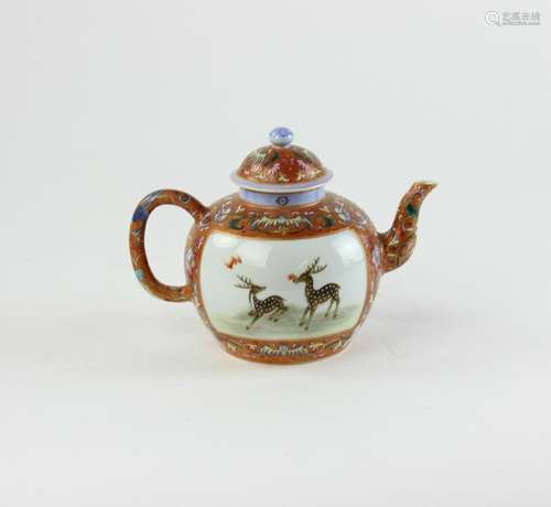 Chinese Republic Period Famille Rose Porcelain Teapot