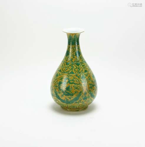 Chinese Yellow Glazed Famille Rose Vase