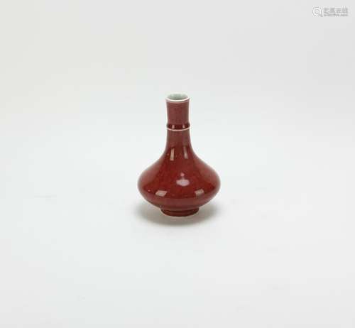 19thC Chinese Red Glazed Porcelain Vase