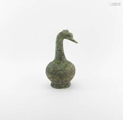 Chinese Bronze Duck Shaped Vase