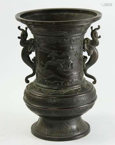 19thC Japanese Bronze Urn