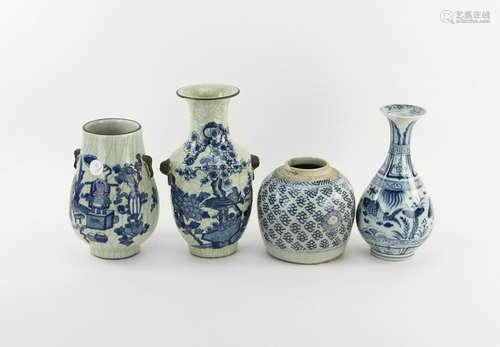 (4) Chinese Blue and White Porcelain Items