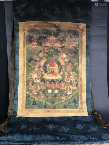 Tibetan Thangka Depicting Shakyamuni Buddha