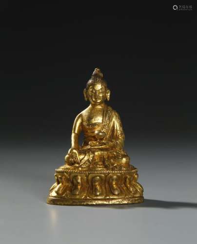 Chinese Gilt-Bronze Figure of Shakyamuni