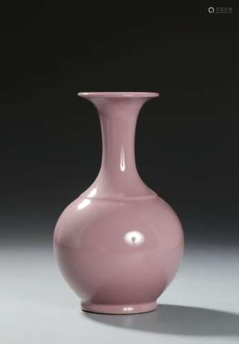 Chinese Pink Glazed Bottle Vase
