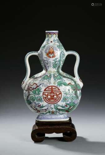 Chinese Famille Rose Double Gourd Vase
