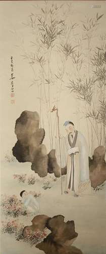 Chinese Scroll Painting of Figures