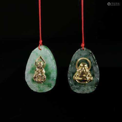 Two Chinese Jadeite Buddhist Figures of Guanyin