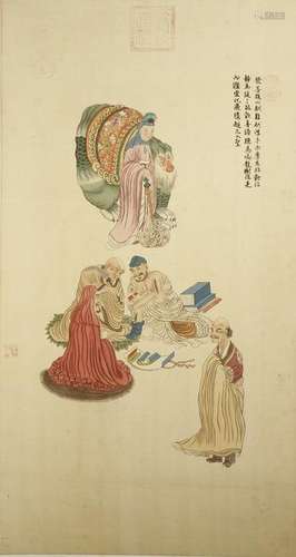 Chinese Scroll Painting of Immortals