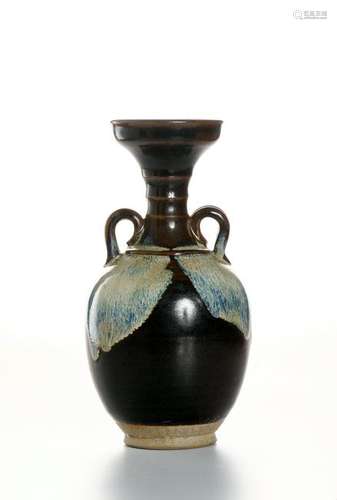 Chinese Flambe Glazed Bottle Vase