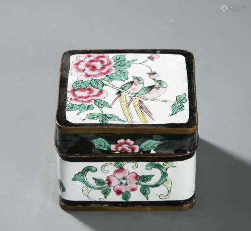 Chinese Enameled Box and Cover