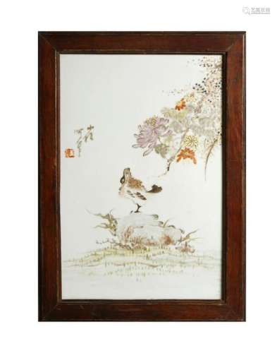 Chinese 'Qianjiang' Style Porcelain Plaque