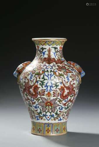 Chinese Famille Rose Baluster Vase