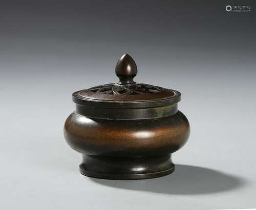 Chinese Bronze Incense Burner and Cover