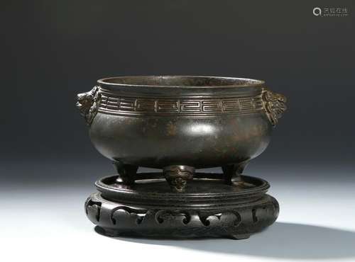 Chinese Bronze Tripod Censer