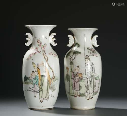 Two Chinese Famille Rose Vases